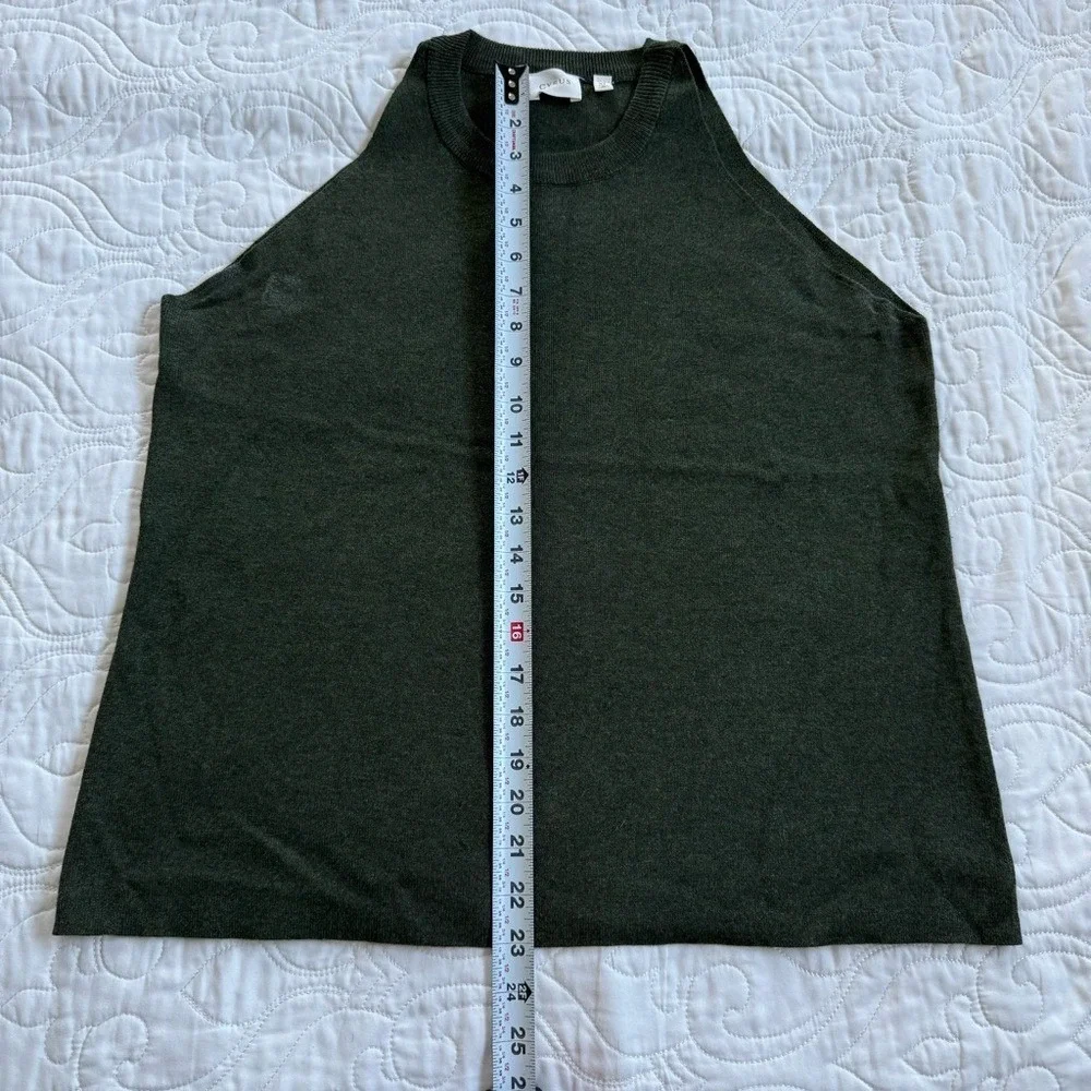 Cyrus Dark Green Sleeveless Classic Tank Top Minimalist Sweater‎ Women's XL EUC
